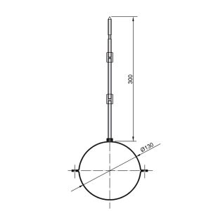 Rørholdersæt Ø130mm - sort