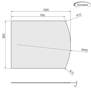 Lige med flad bue - 800x1000 mm