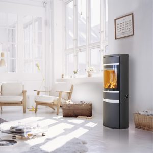 Scan 68-14 uden sideglas med blanke greb og lister sort lak.