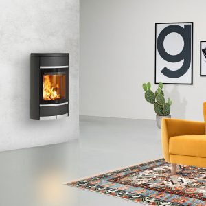 Scan 68-2 væg uden sideglas, blanke greb og lister sort lak