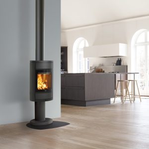 Scan 68-3 på søjle uden sideglas sorte greb og lister, sort lak