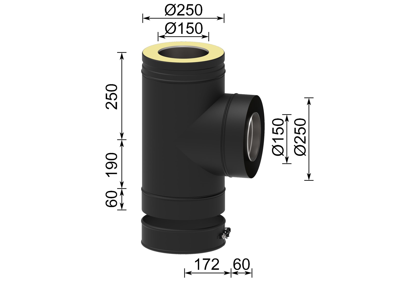 T-stykke inkl. spændebånd