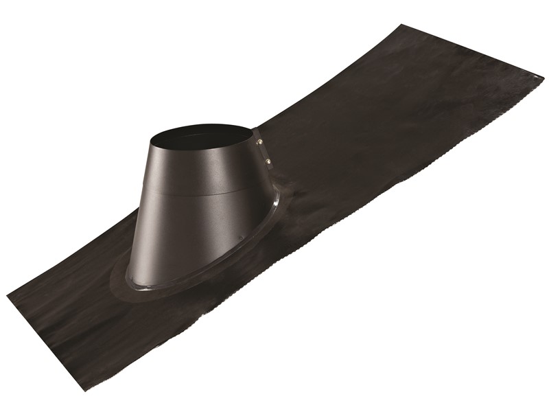 Flex-inddækning ø280mm 11-32° inkl. regnkrave sort kegle med sort Fast Flash
