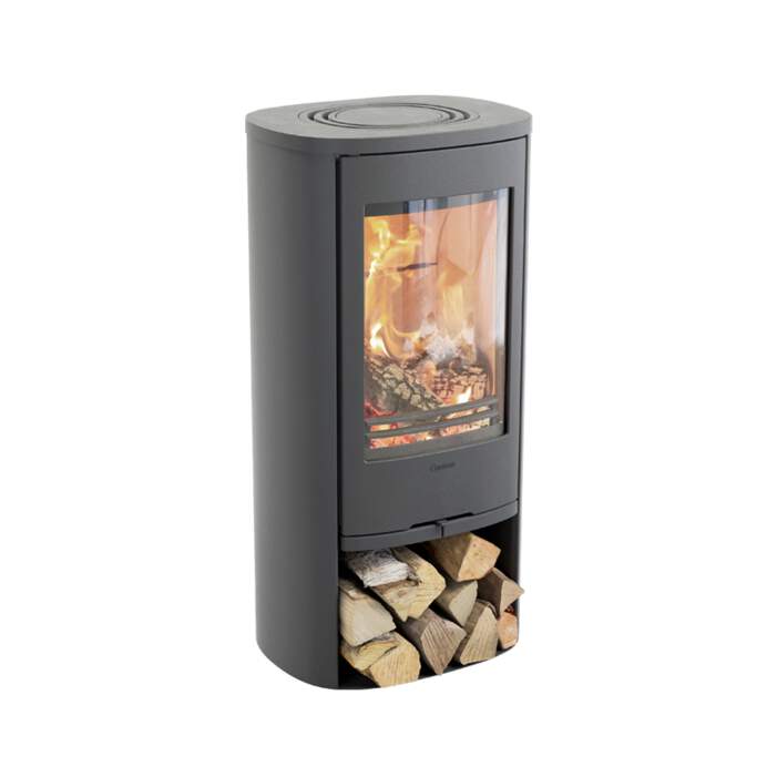 Contura 810 Style med støbejernslåge (Farver: Grå med top i lakeret aluminium)