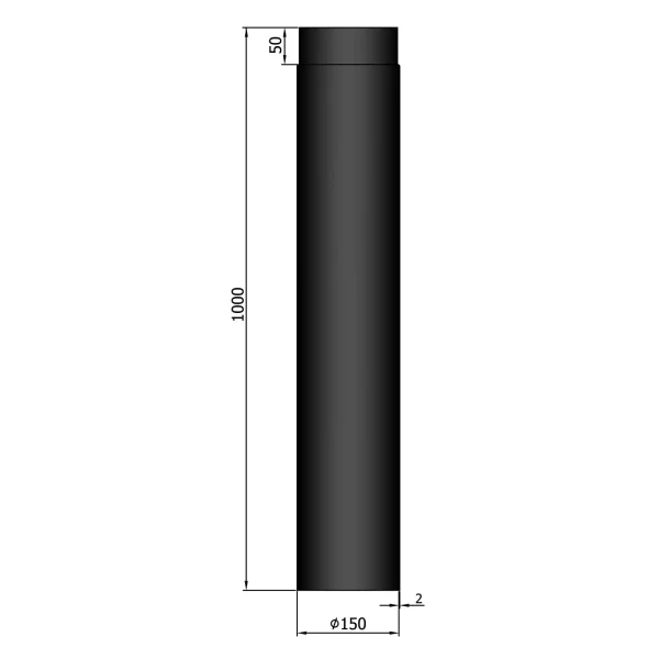 Lige rør Ø 150 mm - Brændeovnsshoppen ApS
