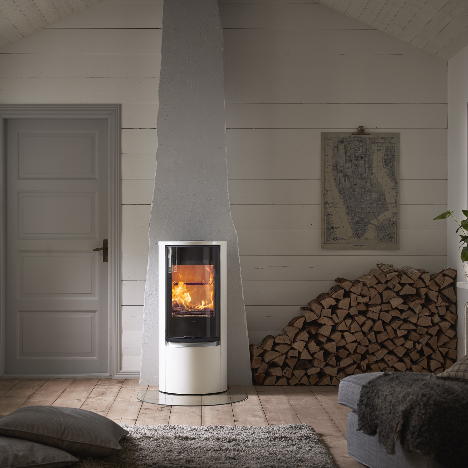 Contura 510G Style hvid glaslåge