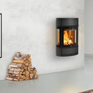 Scan 68-2 væg uden sideglas, blanke greb og lister sort lak