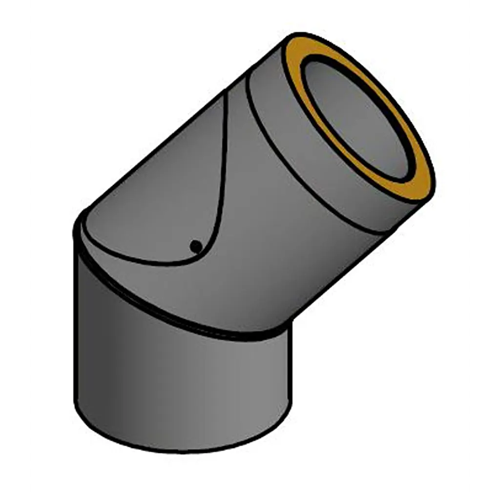 Bøjning Ø150 mm 45 gr. med renseklap (isoleret)